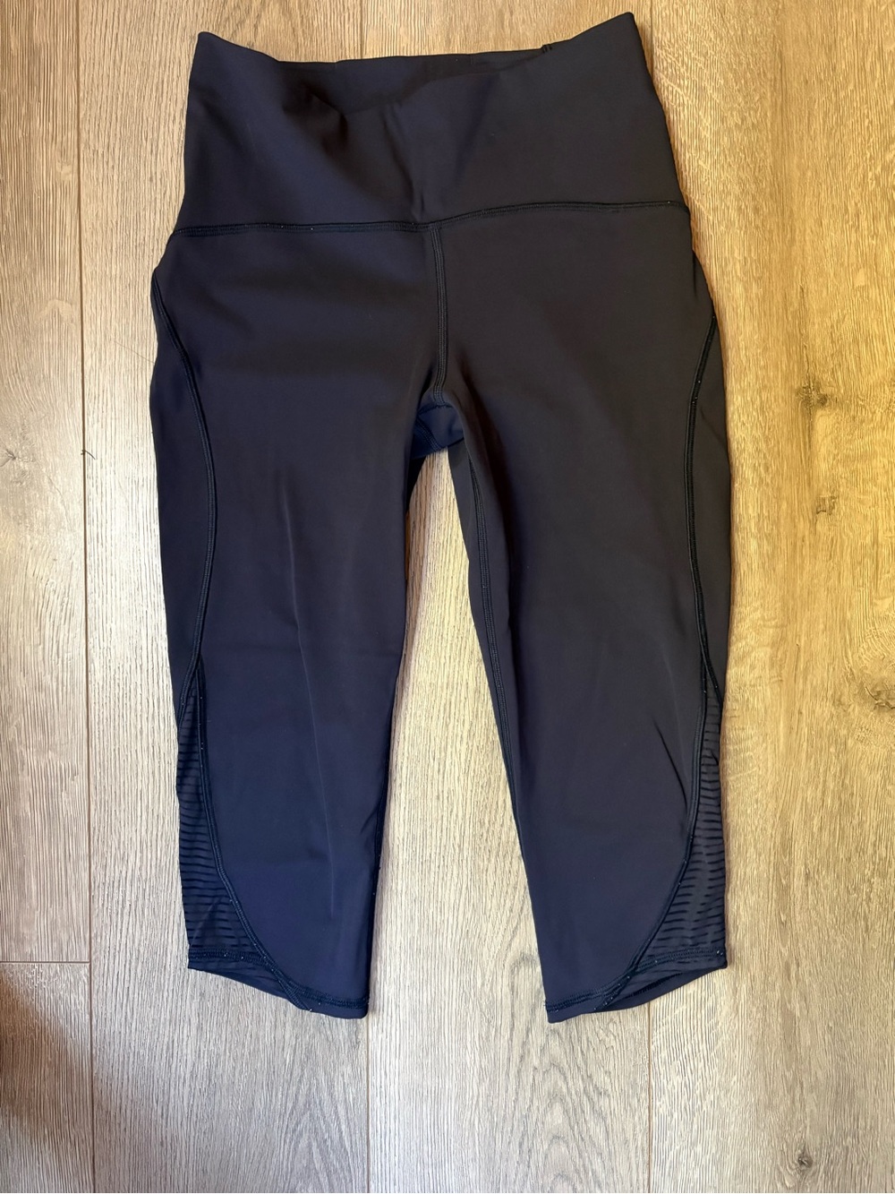 lululemon athletica Navy Capri Leggings with Mesh Paneling